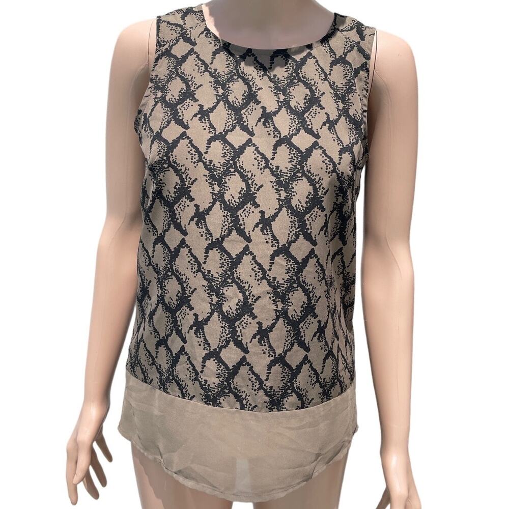 BANANA REPUBLIC Short Sleeve Blouse Brown Women Sz XS slightly used